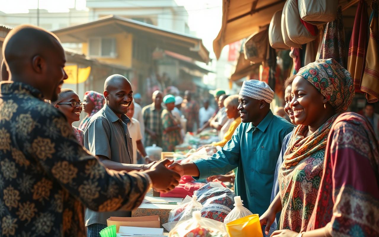 Nigerian traders and entrepreneurs collaborating